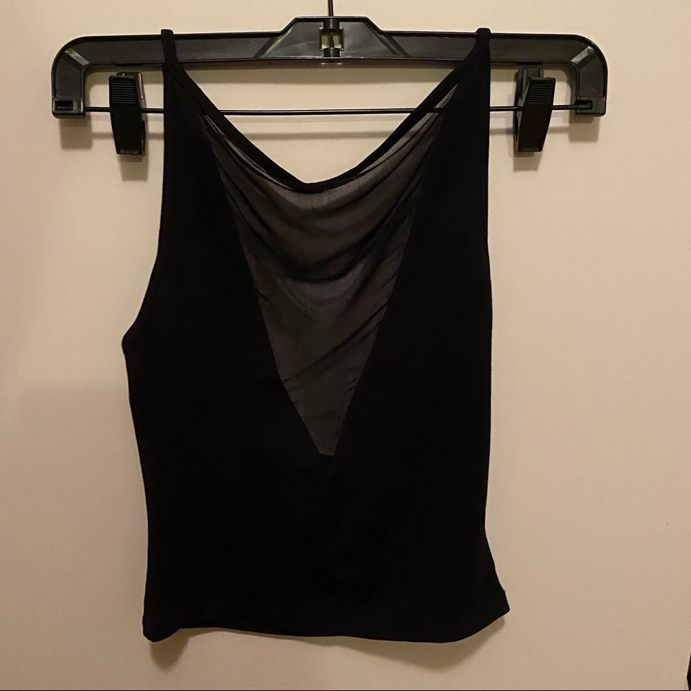 Urban Outfitters Black Mesh V-Neck Camisole Tank